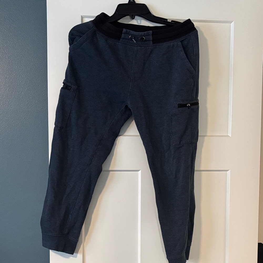 Old Navy Boys 10-12+ Dark Blue Cargo Joggers with Zippered Pockets